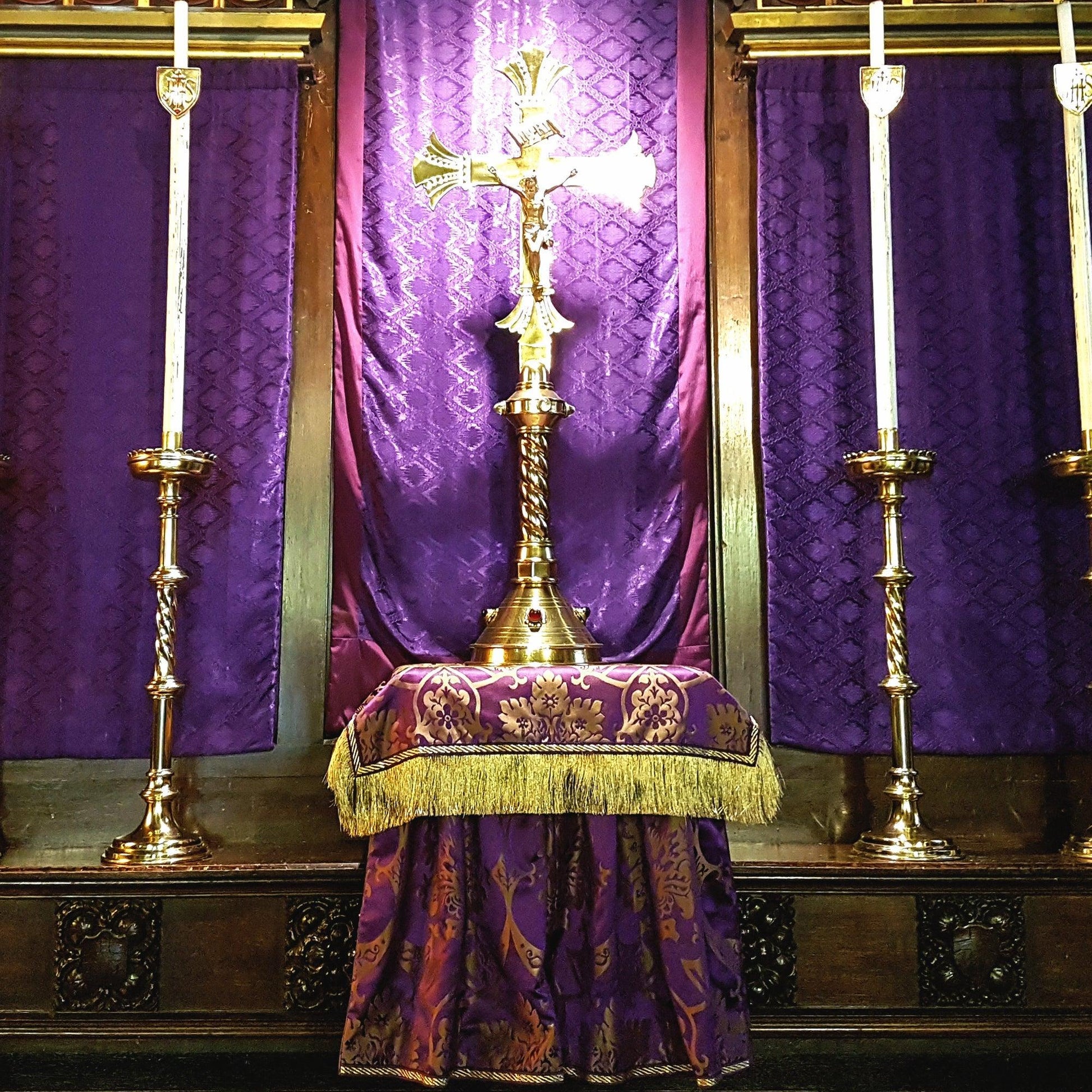 Tabernacle Veil in Royal Purple & Gilt 'Gothic' - Watts & Co.