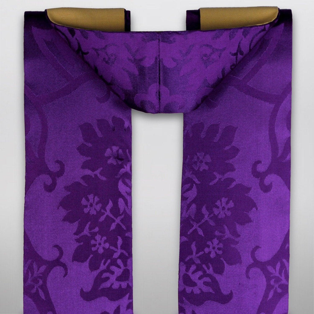 Tufton Stole in Royal Purple Gothic Silk Damask - Watts & Co. (international)