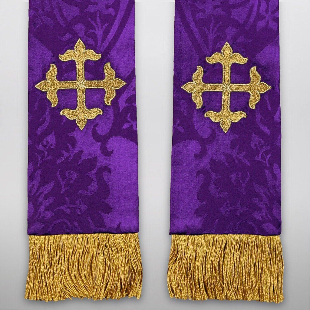 Tufton Stole in Royal Purple Gothic Silk Damask - Watts & Co. (international)