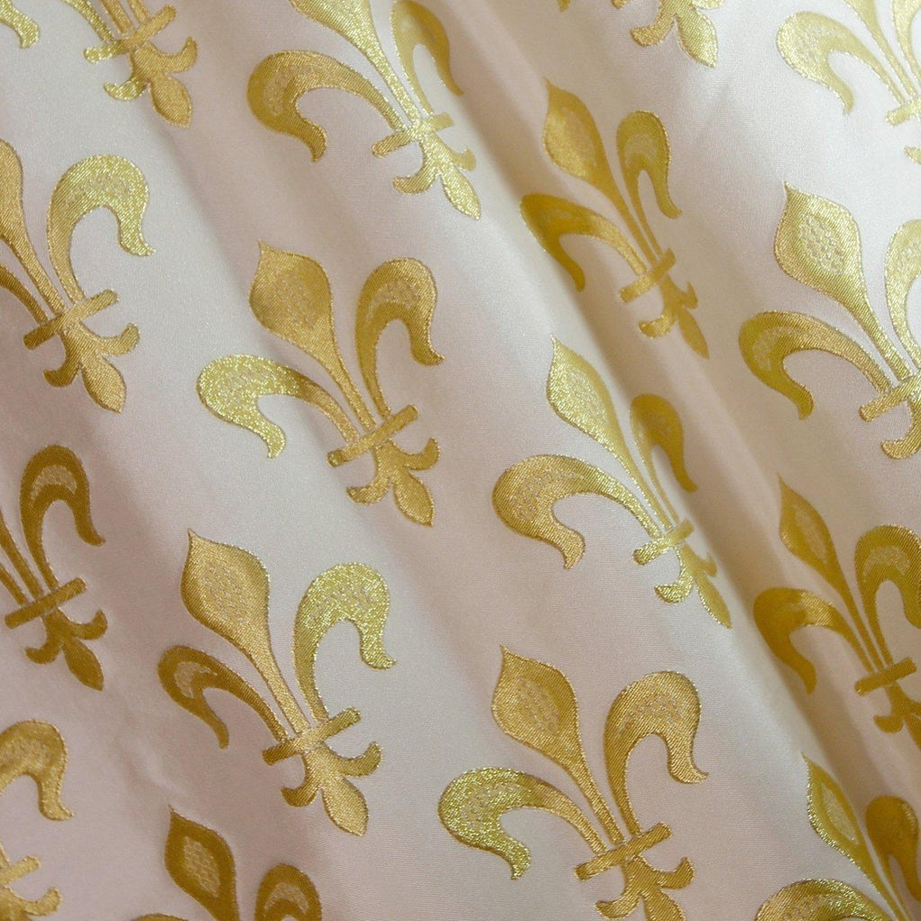 Tufton Stole in White & Gold Fleur de Lys Brocade - Watts & Co. (international)