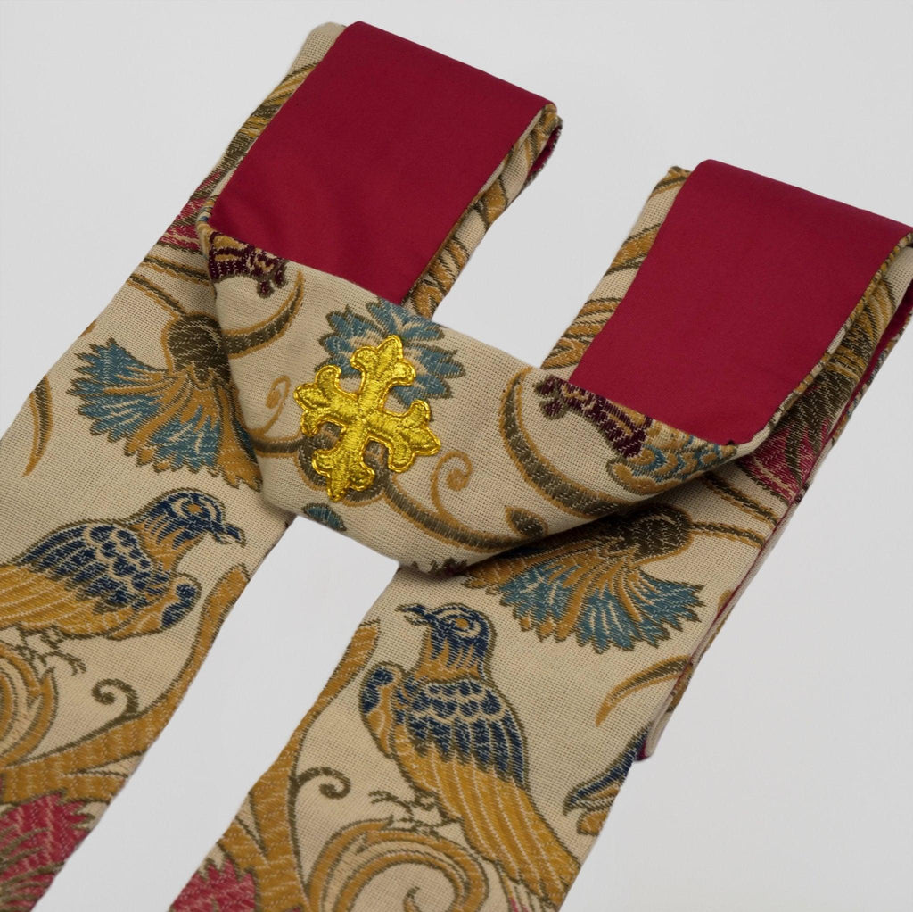 Tufton Stole in 'Windsor Tennyson' with Oyster/Old Gold 'Bellini' Orphreys - Watts & Co.