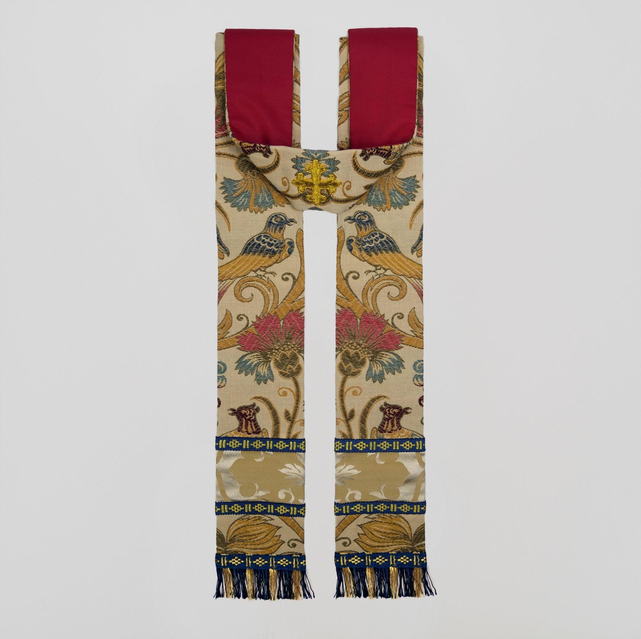 Tufton Stole in 'Windsor Tennyson' with Oyster/Old Gold 'Bellini' Orphreys - Watts & Co.