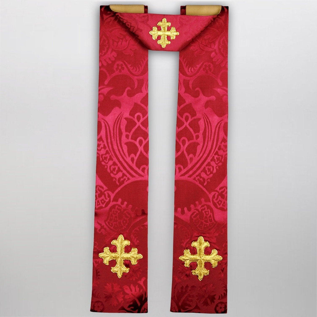 Tufton Stole Set in Rose Comper Cathedral Silk Damask - Watts & Co. (international)