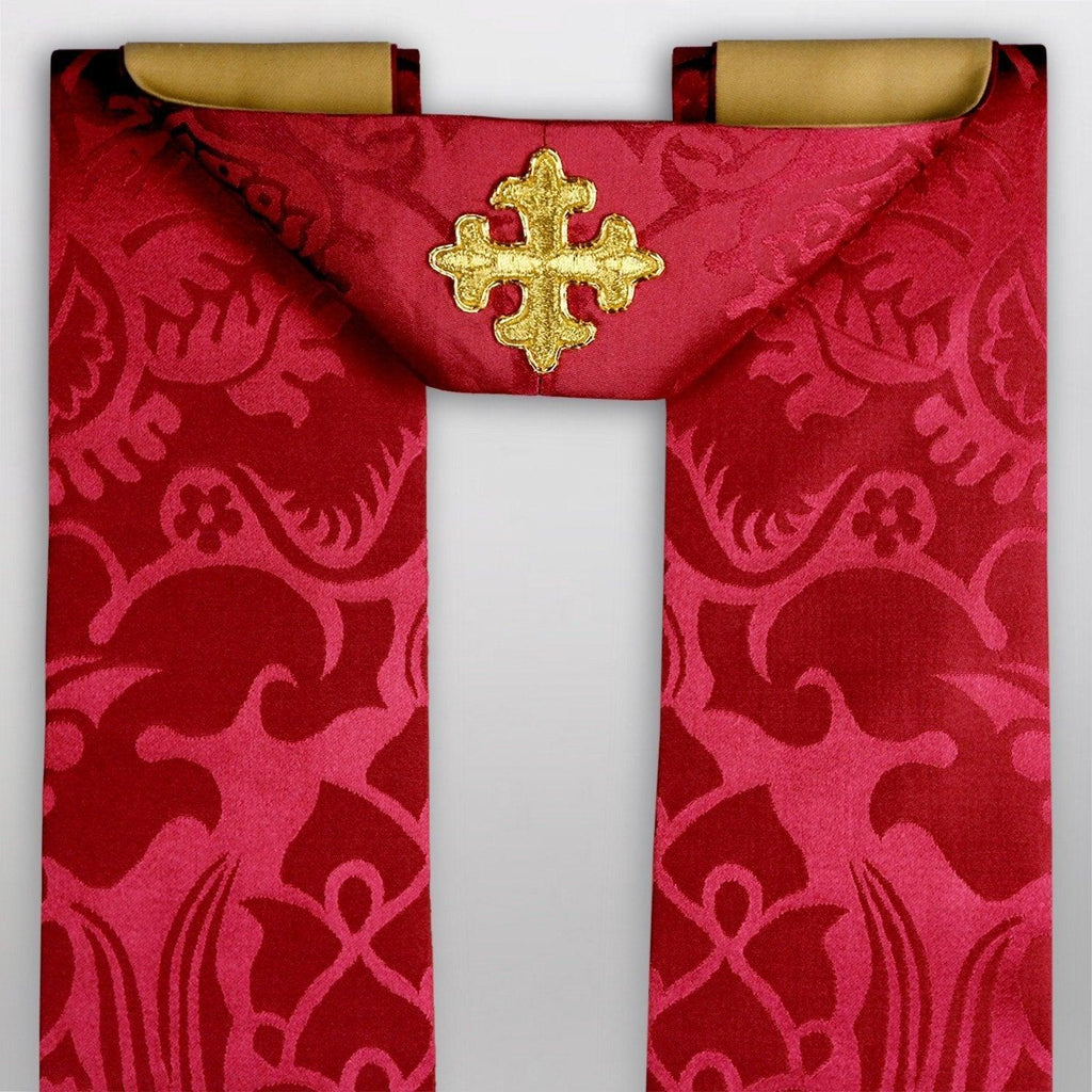 Tufton Stole Set in Rose Comper Cathedral Silk Damask - Watts & Co. (international)