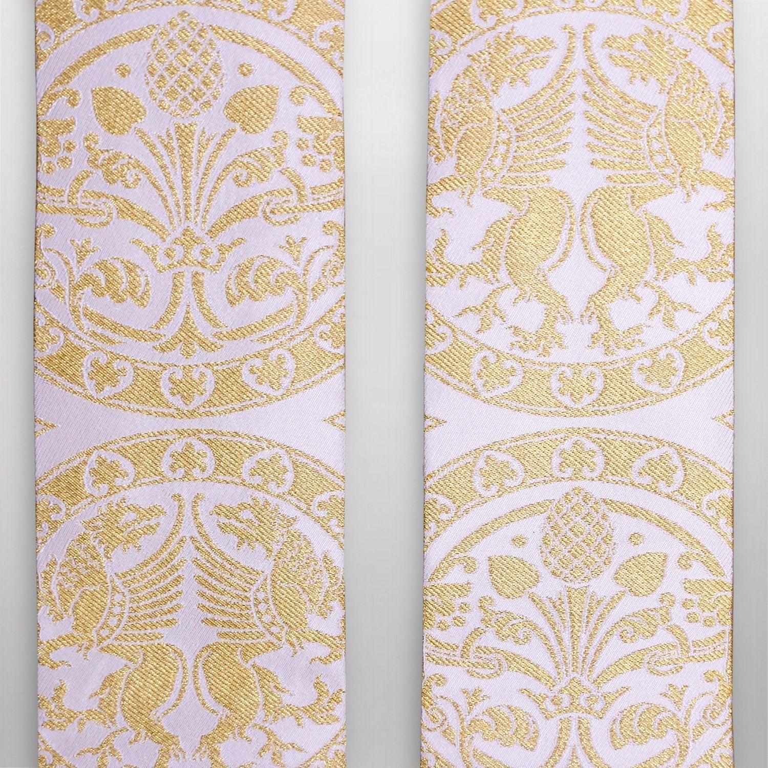 Tufton style stole in White Chalcedon brocade - Watts & Co. (international)