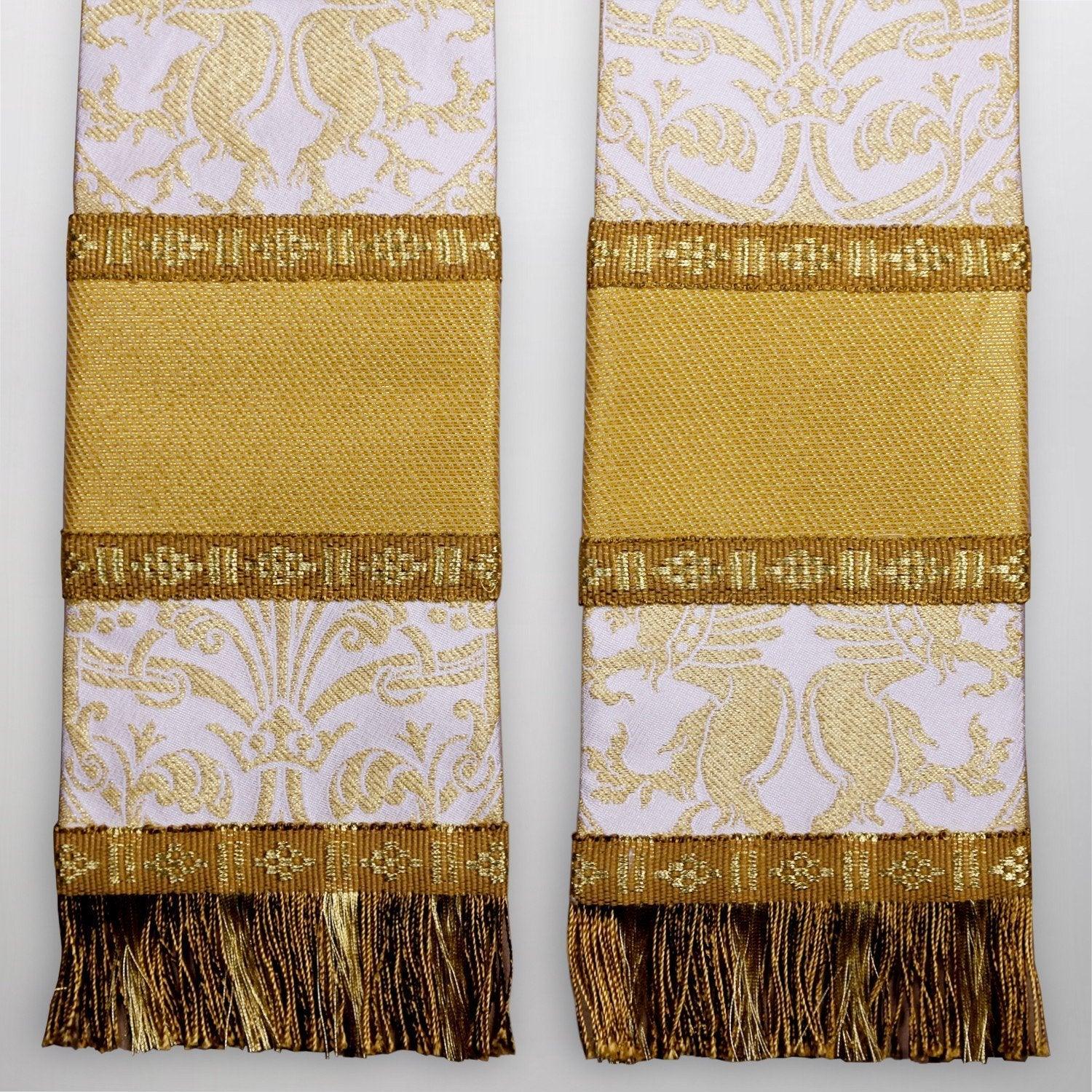 Tufton style stole in White Chalcedon brocade - Watts & Co. (international)