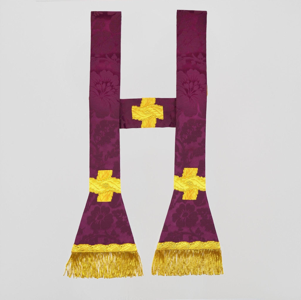 Vatican Cope in Purple 'Genoa' with Outline Orphreys - Watts & Co.