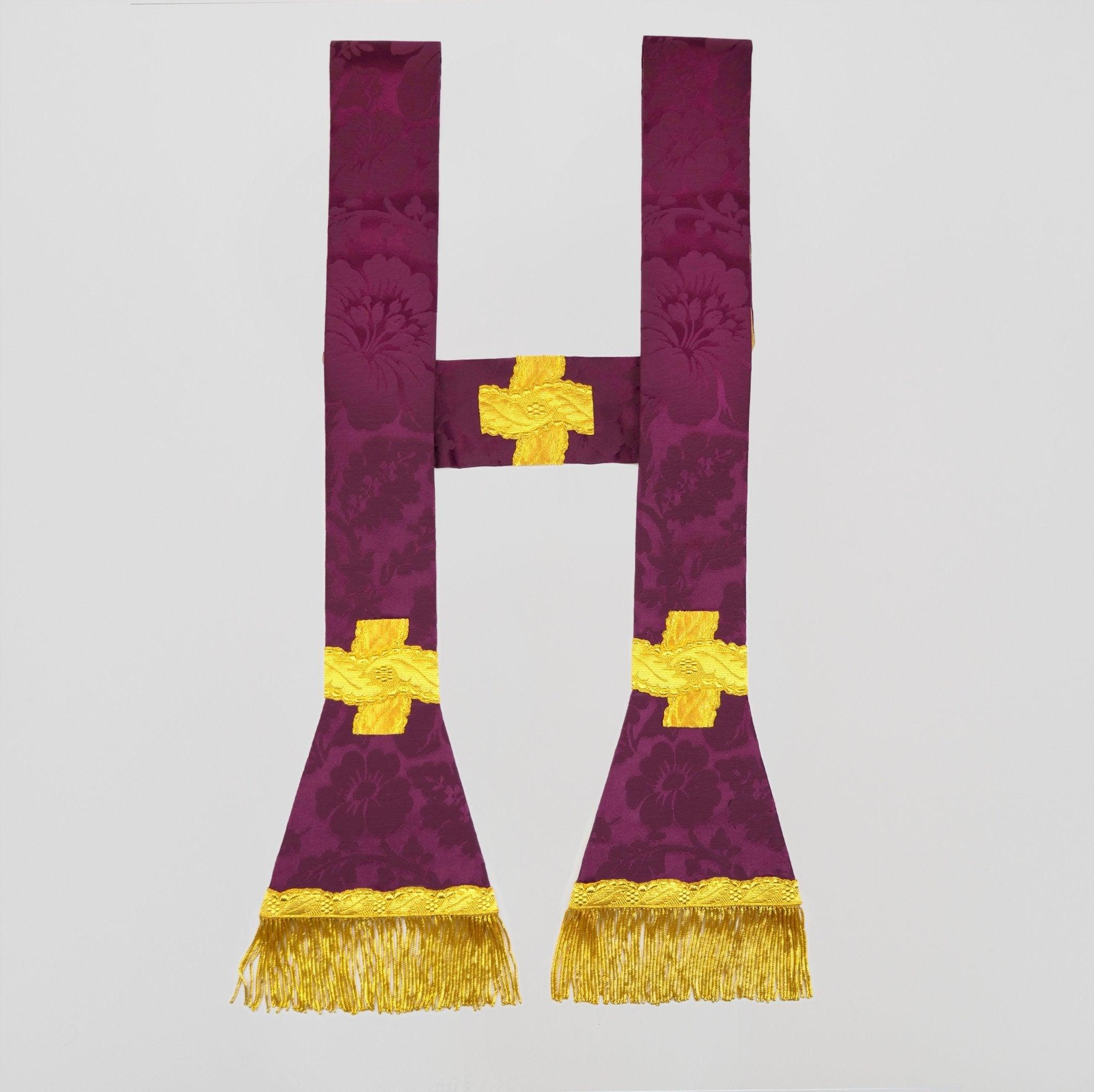 Vatican Cope in Purple 'Genoa' with Outline Orphreys - Watts & Co.