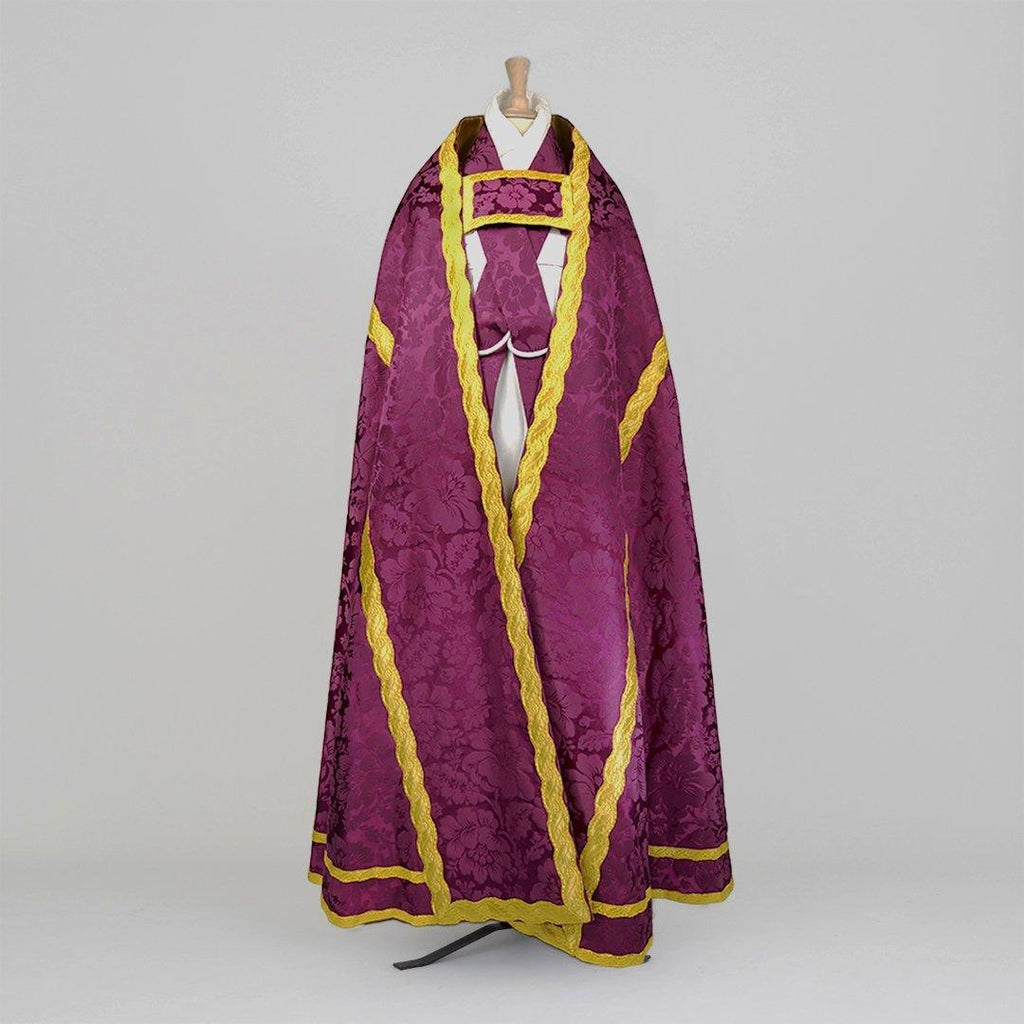 Vatican Cope in Purple 'Genoa' with Outline Orphreys - Watts & Co.