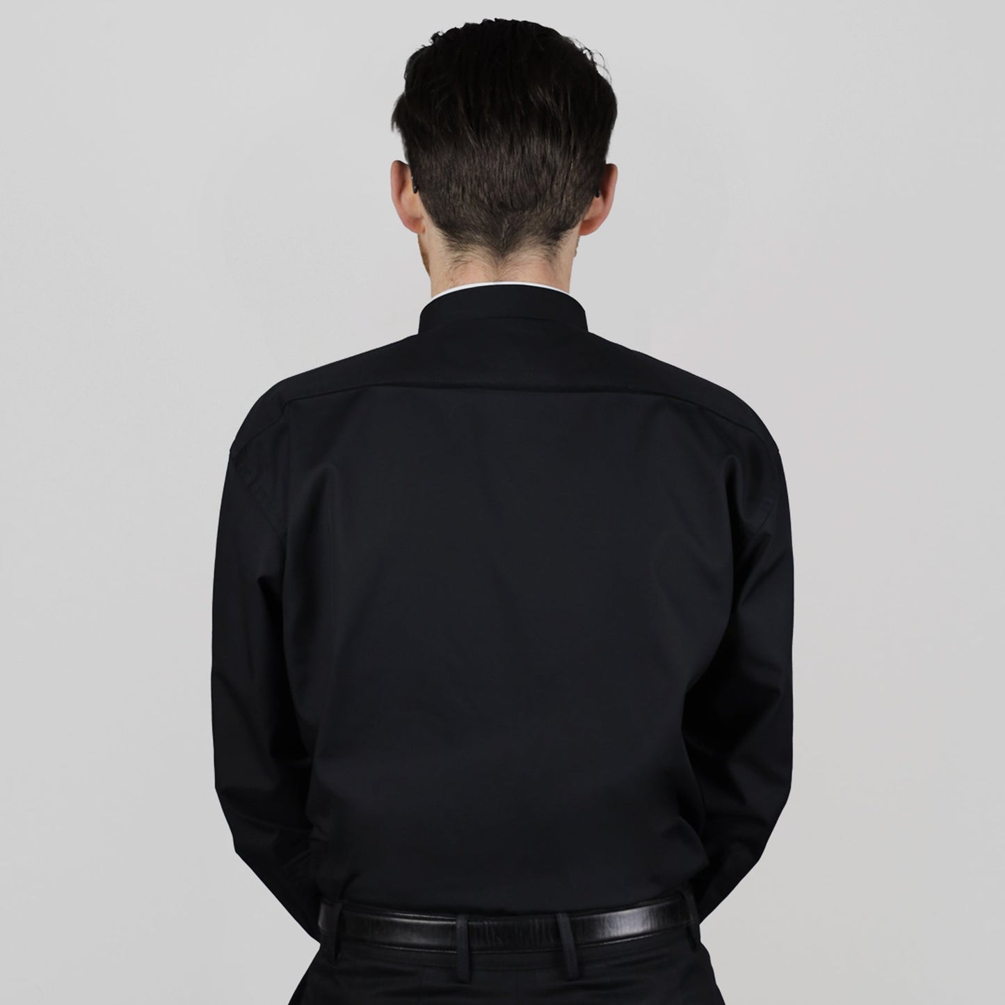 Watts' Men's Tonsure Collar Clergy Shirt - Black - Watts & Co.