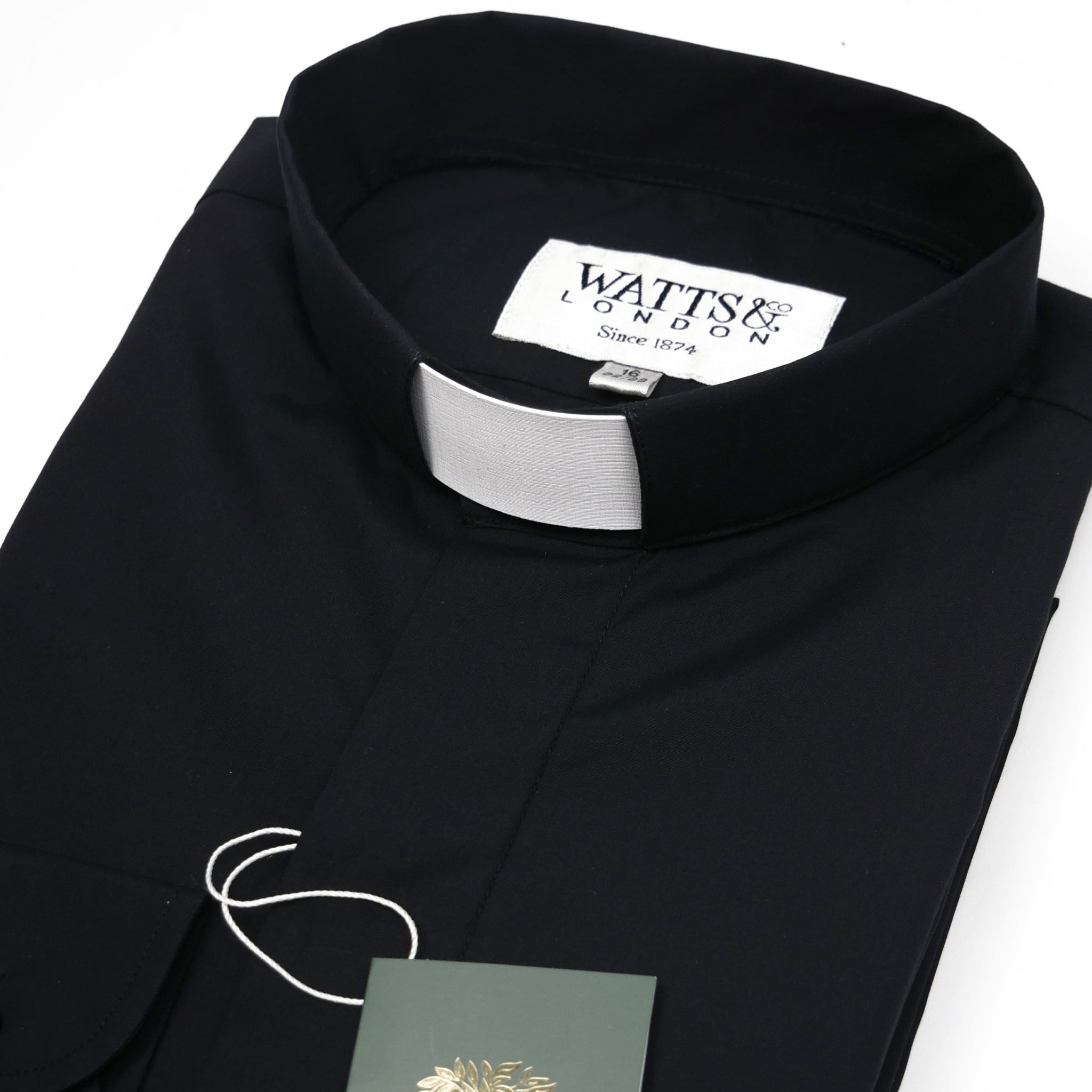 Watts' Men’s Tunnel Collar Clergy Shirt - Black - Watts & Co.