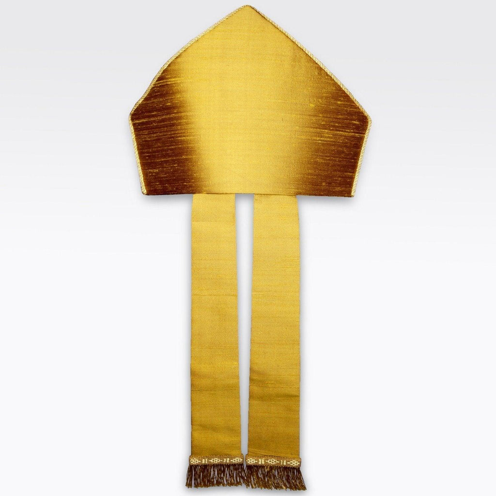 Watts Standard Mitre in Old Gold Dupion Silk - Watts & Co. (international)