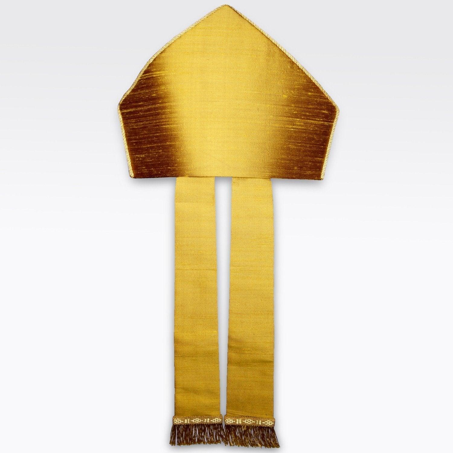 Watts Standard Mitre in Old Gold Dupion Silk - Watts & Co. (international)