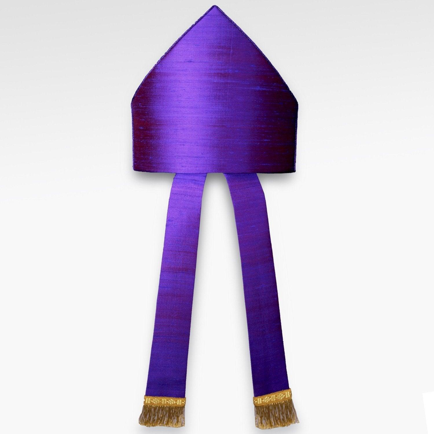 Watts Standard Mitre in Purple Dupion Silk - Watts & Co. (international)