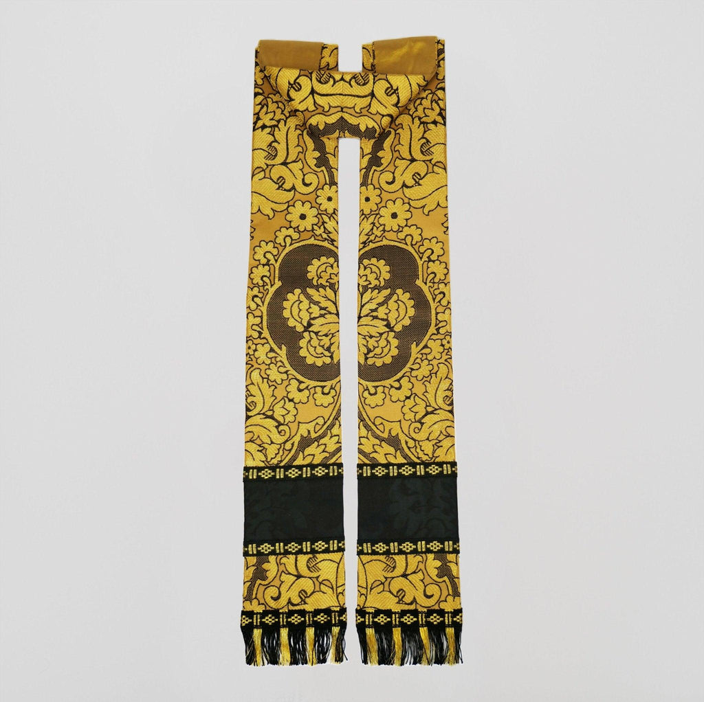 Westminster Cope & Stole in Jet 'Crevelli' with Black 'Gothic' Orphreys - Watts & Co.